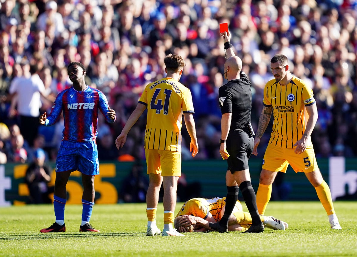 Three Players See Red in Intense Crystal Palace vs Brighton Match