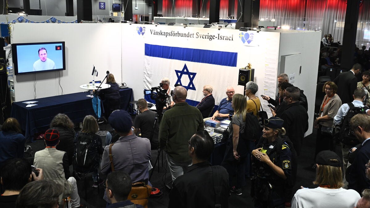 Man taken into custody after spitting red liquid on Israeli flag at Gothenburg Book Fair