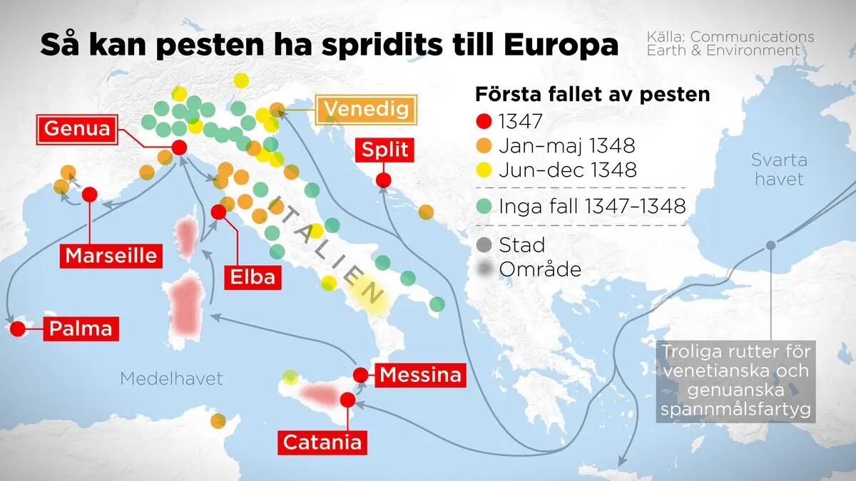 Unfortunate timing when the Black Death came to Europe