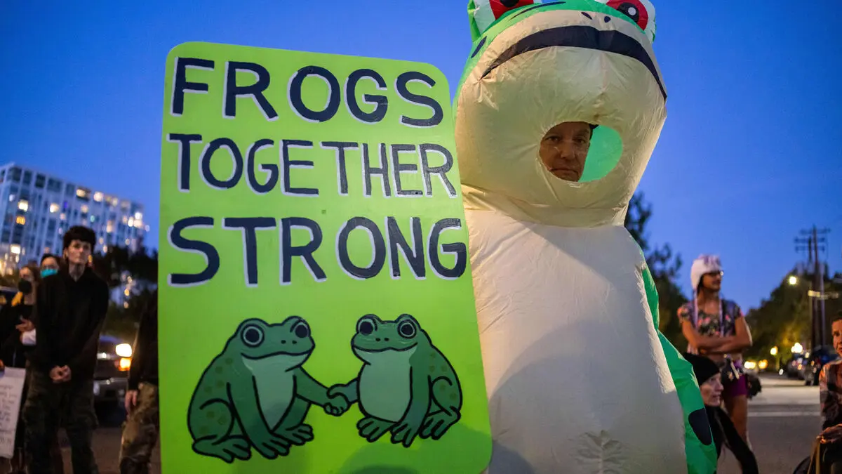 Inflatable Costumes Turn Portland Trump Protest Viral