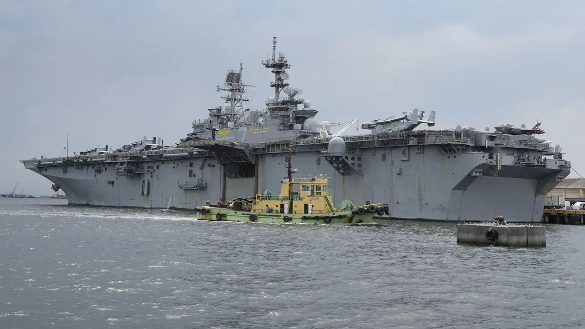 American amphibious ship USS Tripoli arrives in the Middle East