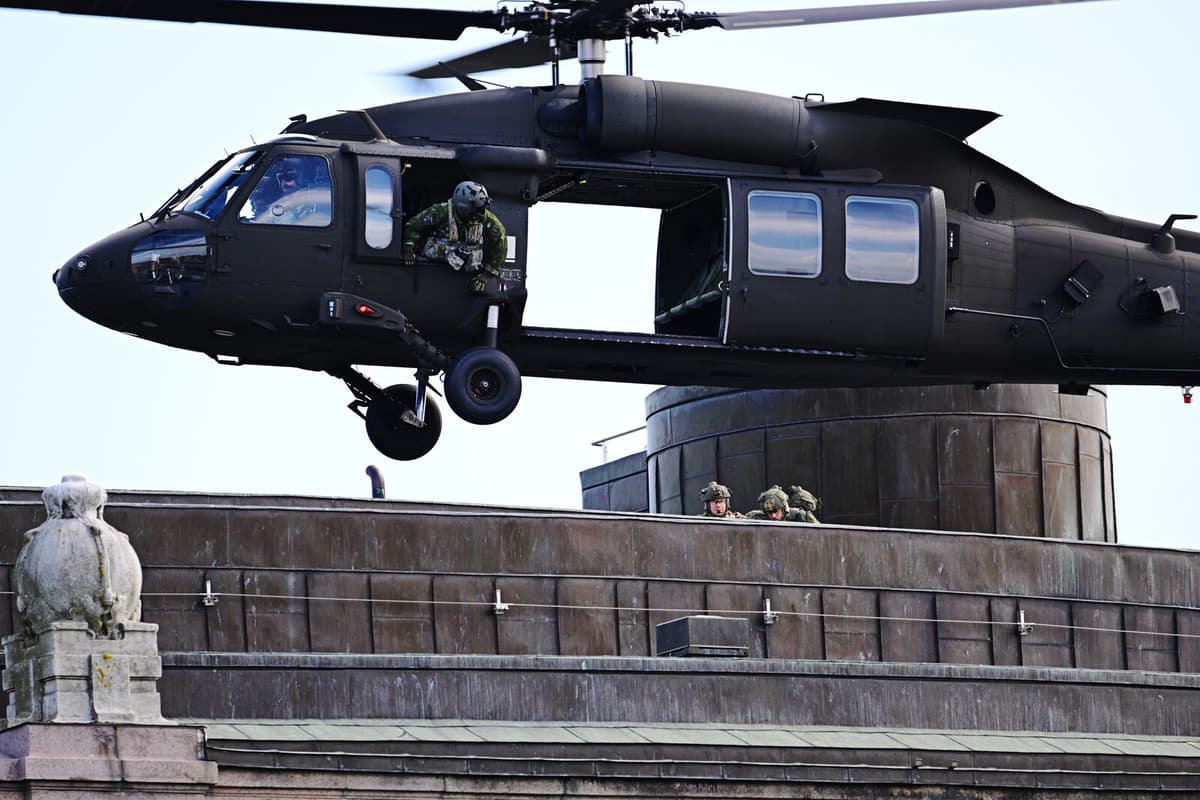 Defence and Police Conduct Helicopter Exercise in Stockholm