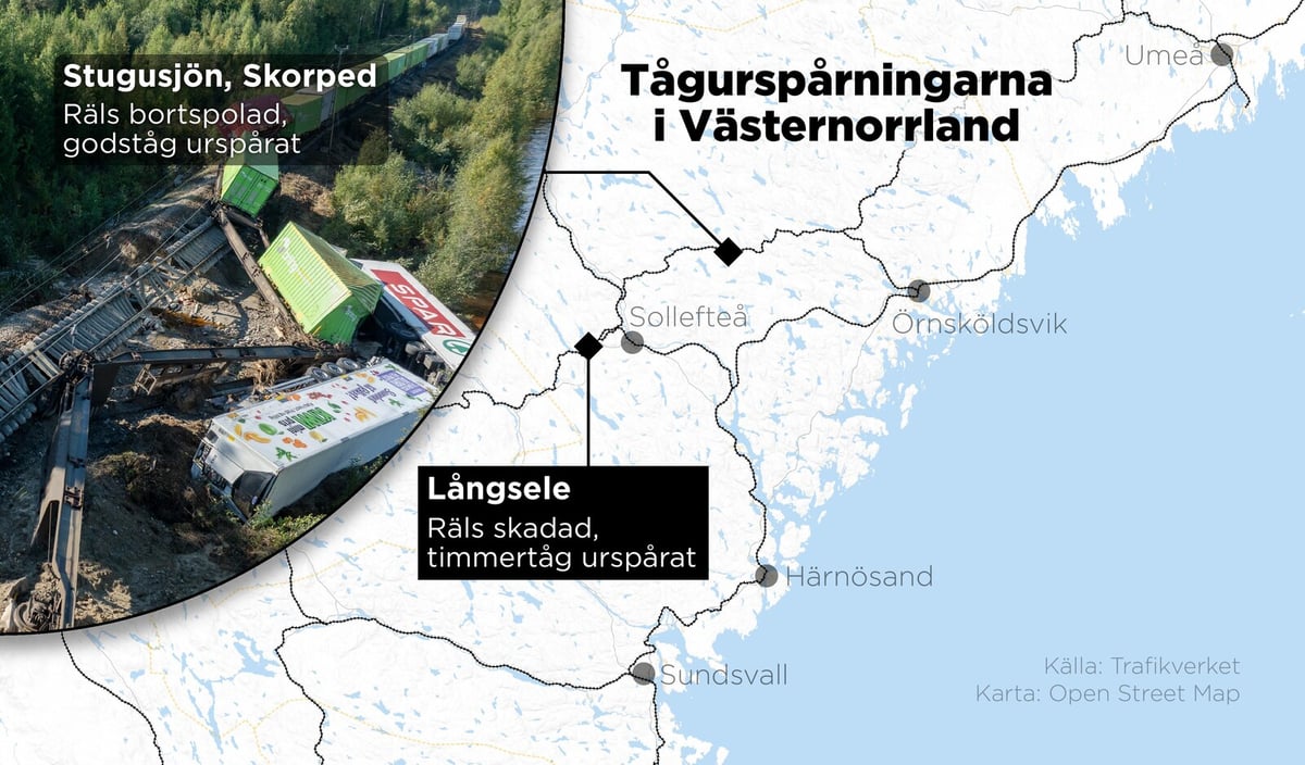 SJ Train Cancellations in Västernorrland Extended Due to Flooding