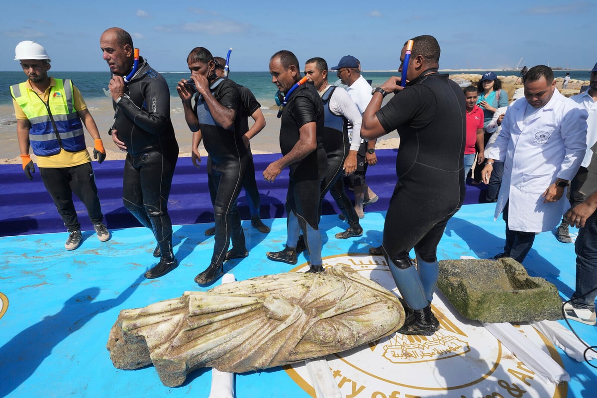 Sunken Ancient City Artifacts Resurface Near Alexandria Egypt