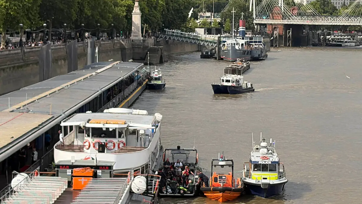 Five London police officers injured after boat collides with Westminster Bridge on Thames