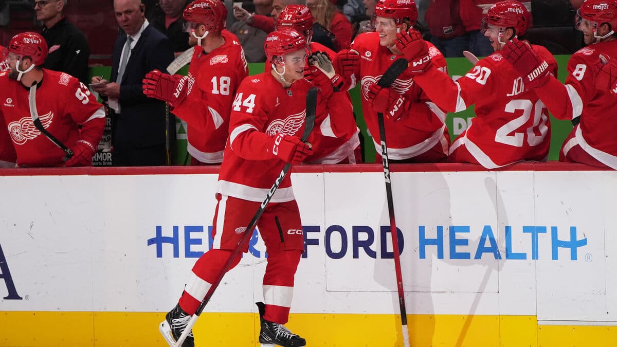 Axel Sandin-Pellikka Scores First NHL Goal in Detroit's Win Over Tampa