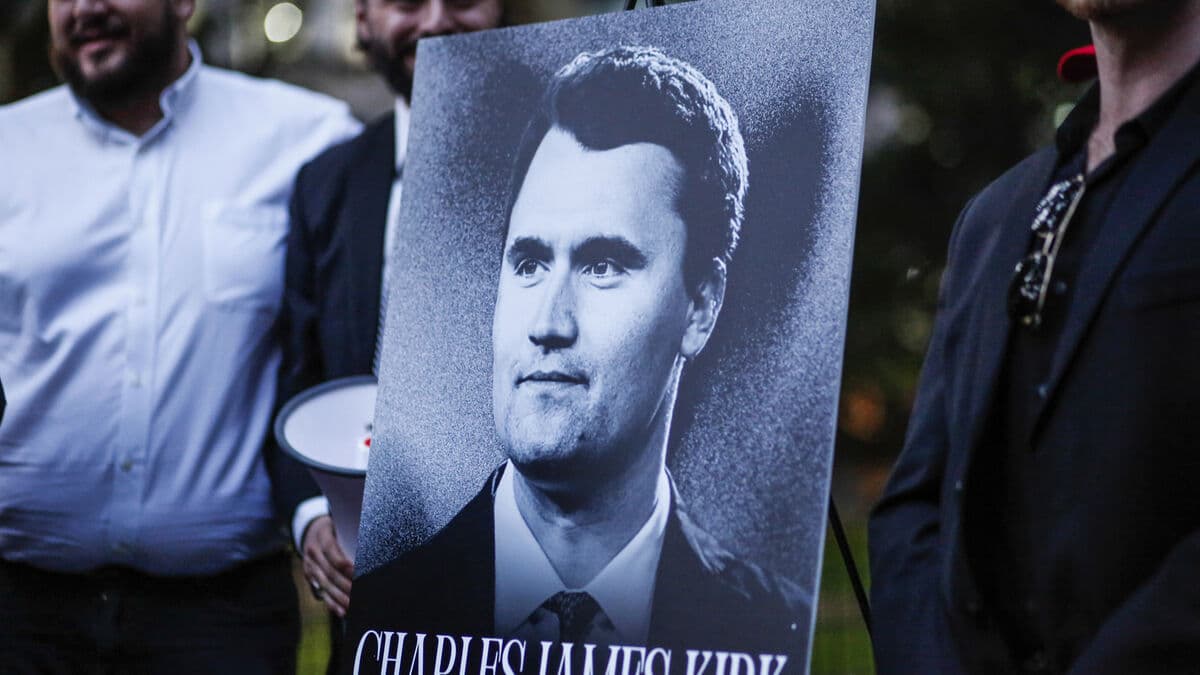 Charlie Kirk statue vandalized with red paint outside Turning Point USA headquarters