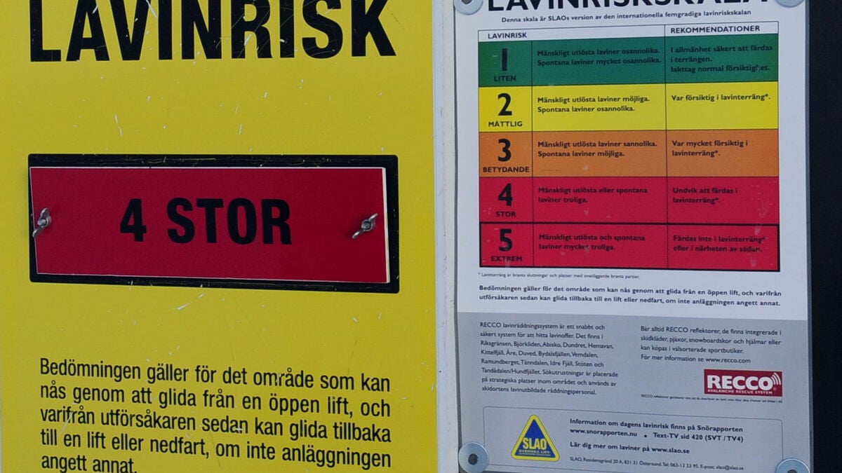 High avalanche danger in the western Vindelfjällen and southern Lapland mountains in Sweden