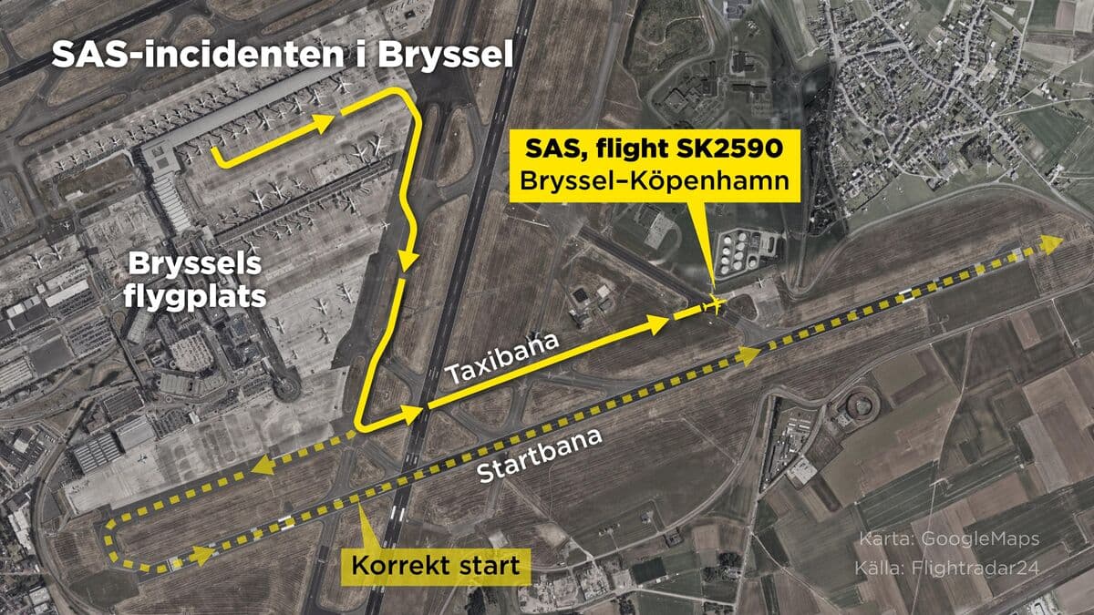 SAS plane nearly takes off