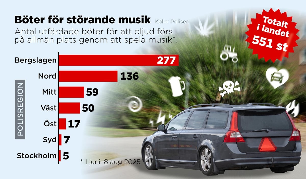 Bergslagen Tops Sweden's List for Loud Music Fines This Summer