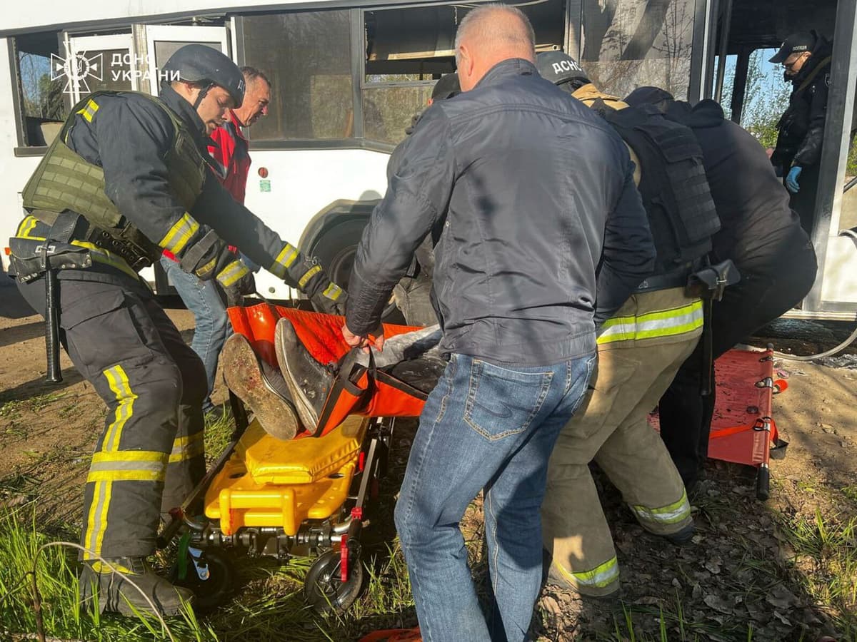 Russian Drone Strike on Ukrainian Bus Kills at Least Nine