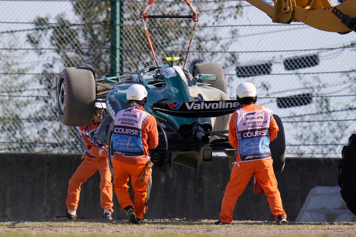 Crashes and Grass Fires Disrupt Chaotic F1 Practice at Suzuka