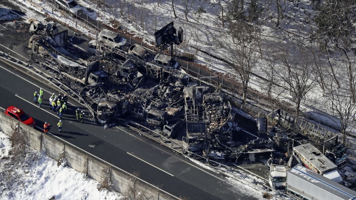 At least two dead in 67-vehicle crash northwest of Tokyo