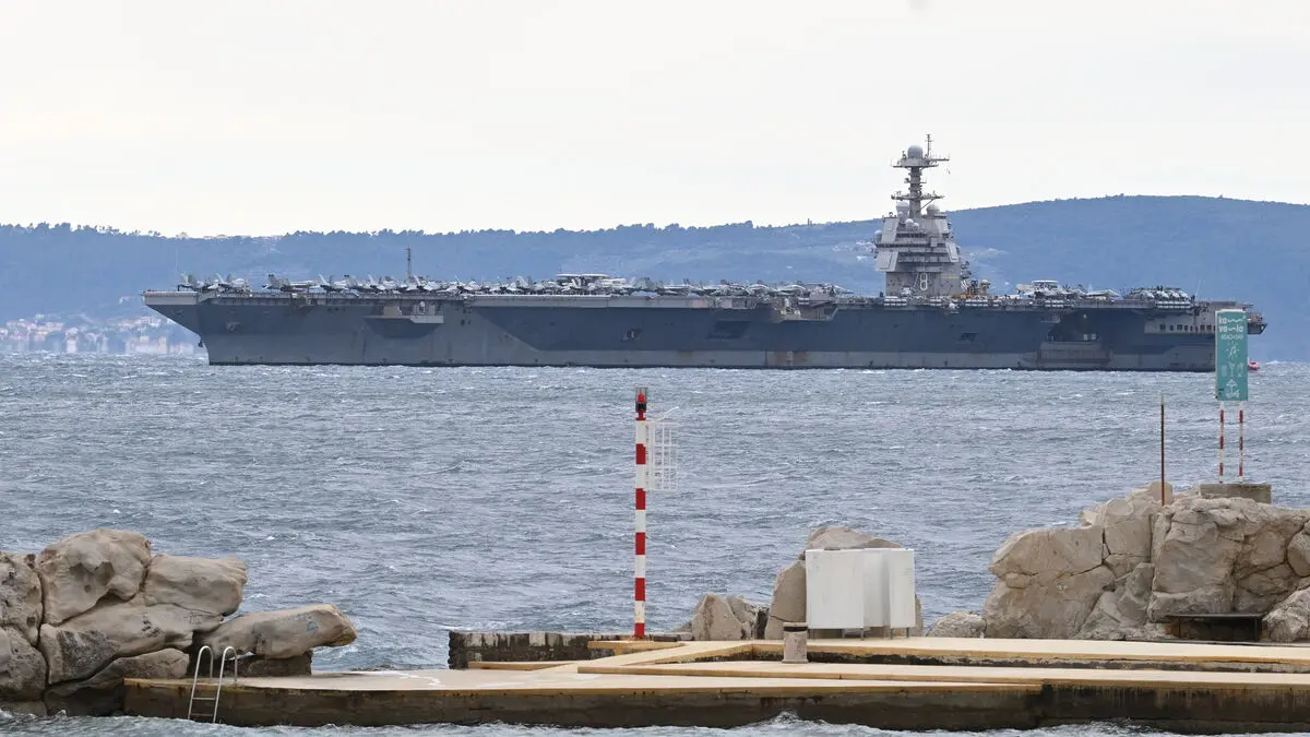 America's largest aircraft carrier USS Gerald R. Ford leaves the Middle East