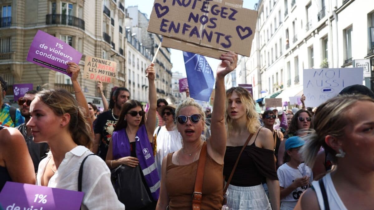 Tens of thousands protest sexual violence against children across France