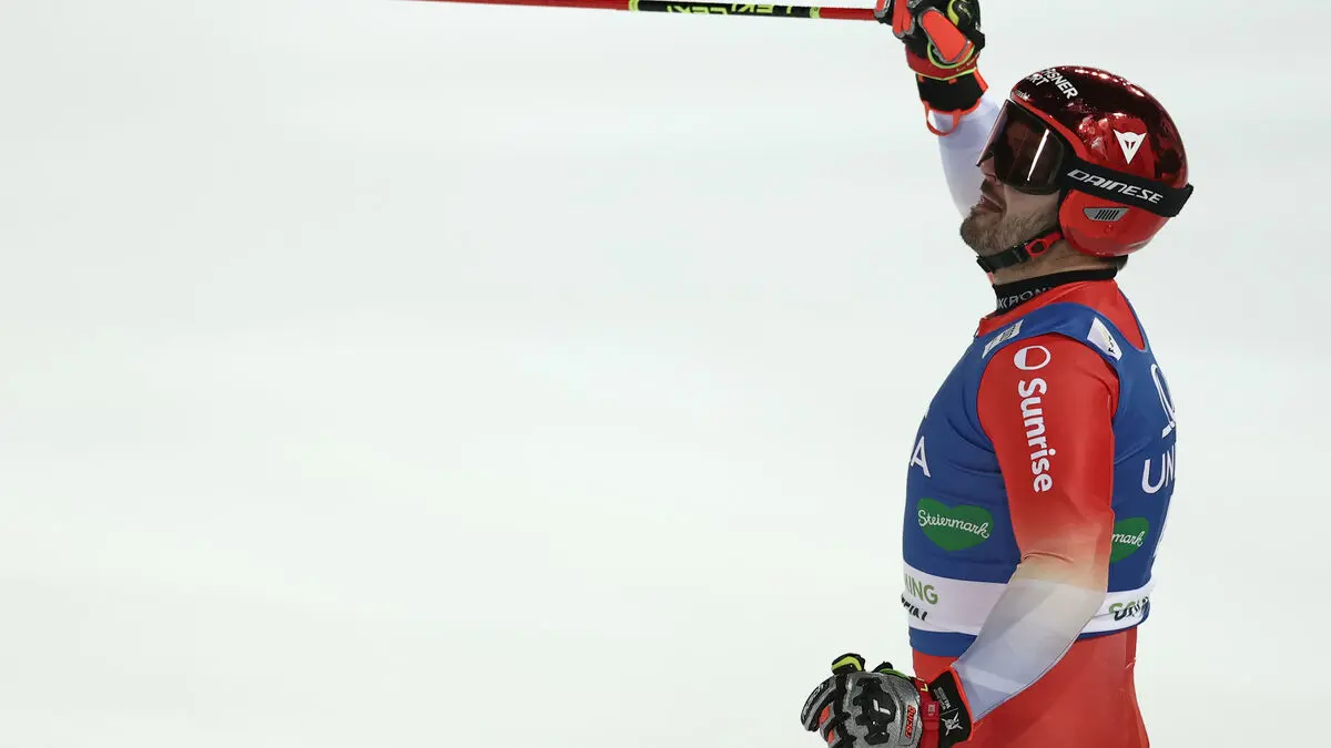 Parodic World Cup in Schladming called skating rink as Loic Meillard wins giant slalom