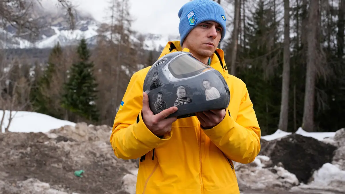 The artist behind the Olympic helmet calls it a great act of heroism