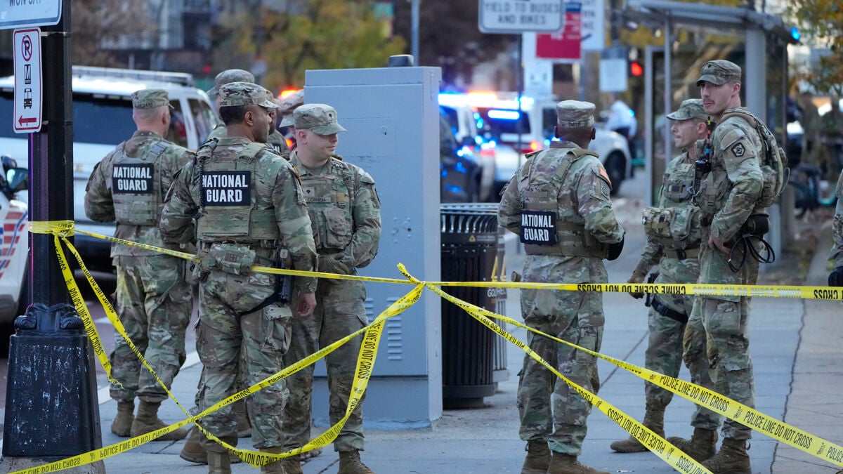 Intentional act when soldiers were shot at the White House