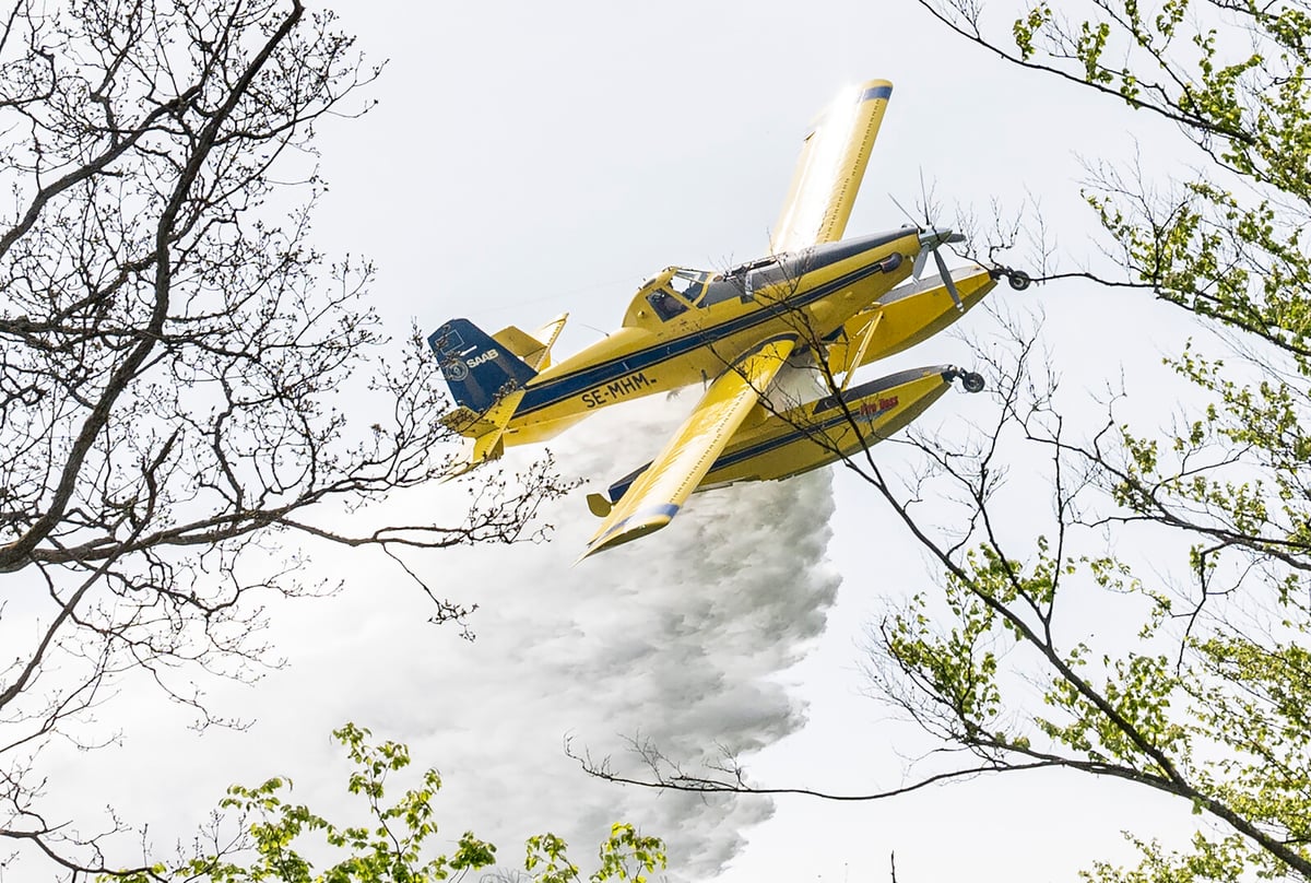 Forest Fire Near Uppsala Contained, Extinguishing Efforts Continue