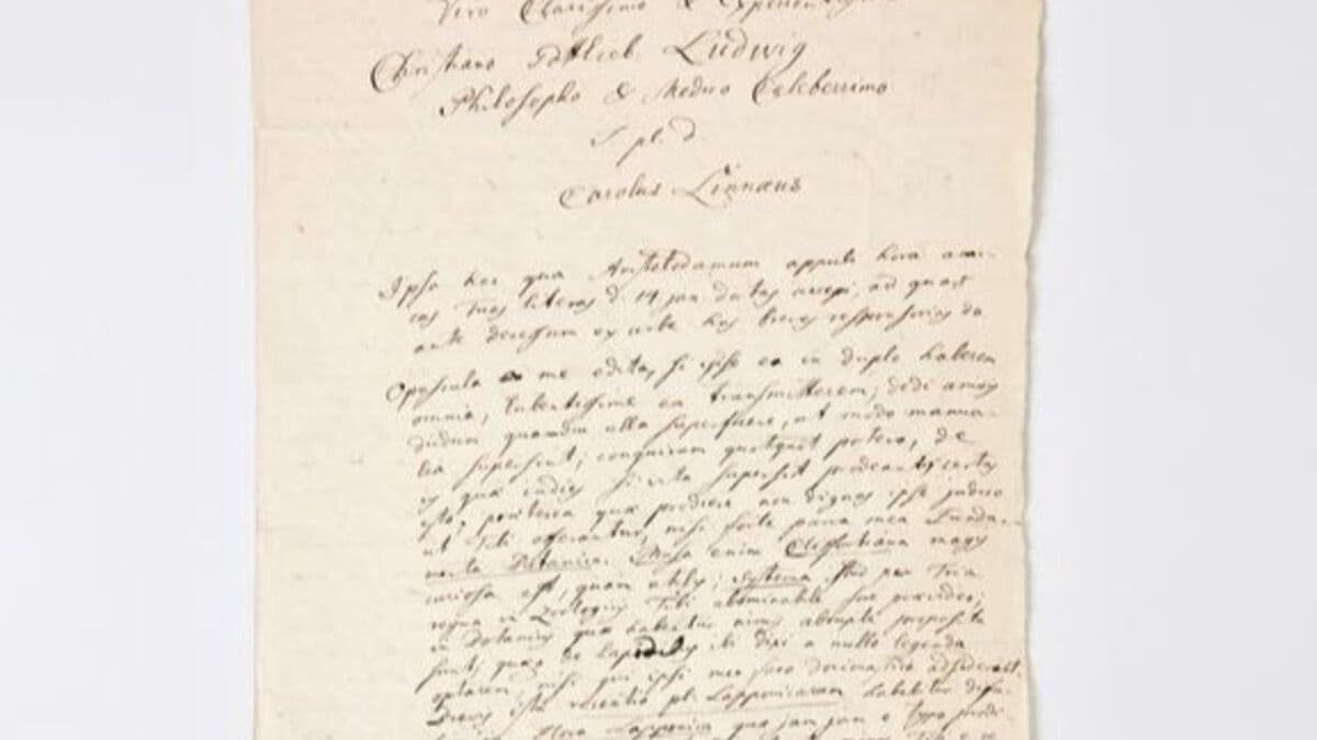 Carl von Linné letter sells for record 1,875,000 kronor at auction