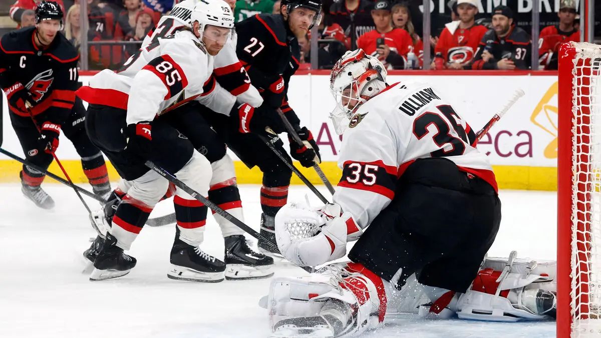 Ullmark saved 43 shots, not enough as Ottawa loses to Carolina in second overtime