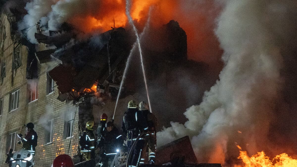 Several dead in Russian attacks on Ukraine as Kharkiv residential building virtually destroyed