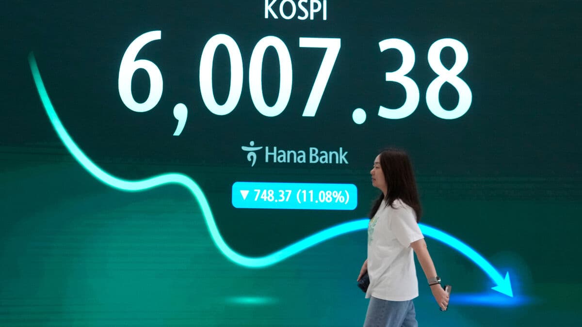 Asian stock markets mostly fall as South Korea’s Kospi plunges 7%