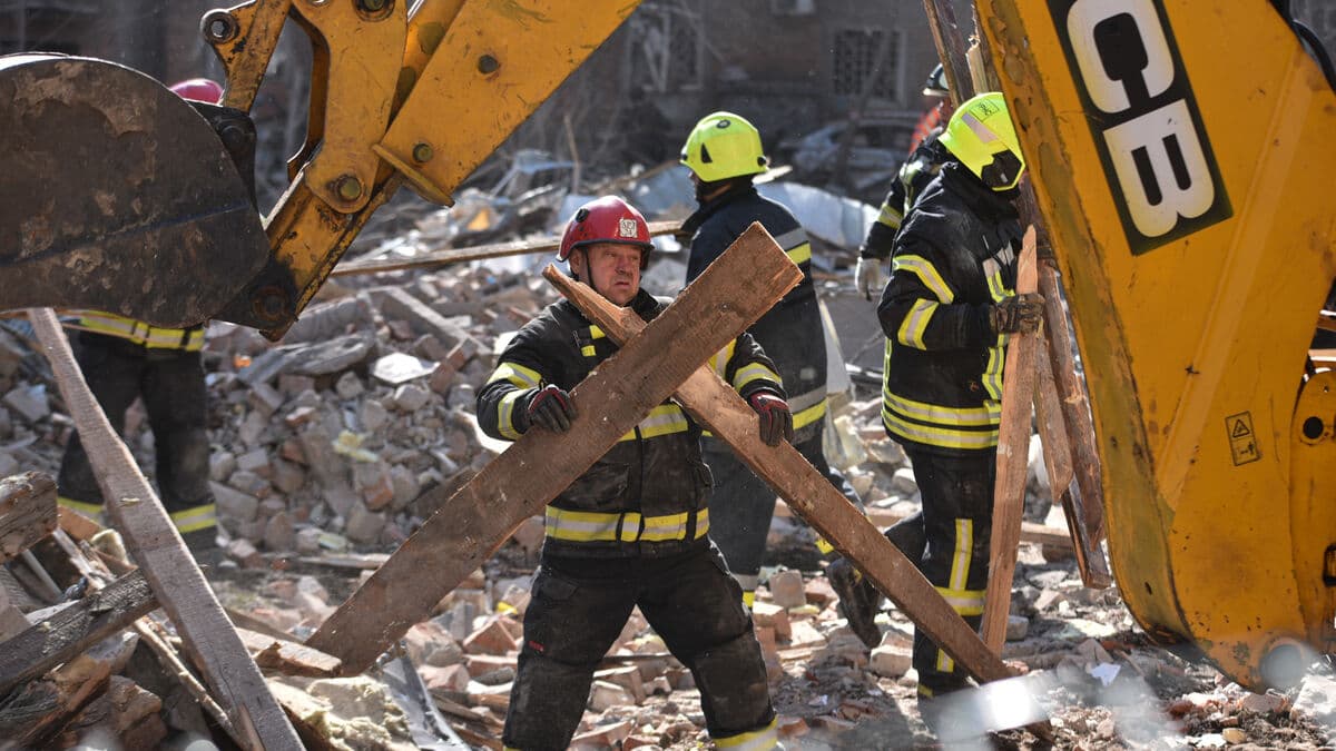 Dead bodies recovered from rubble after Russian attacks in Ukraine