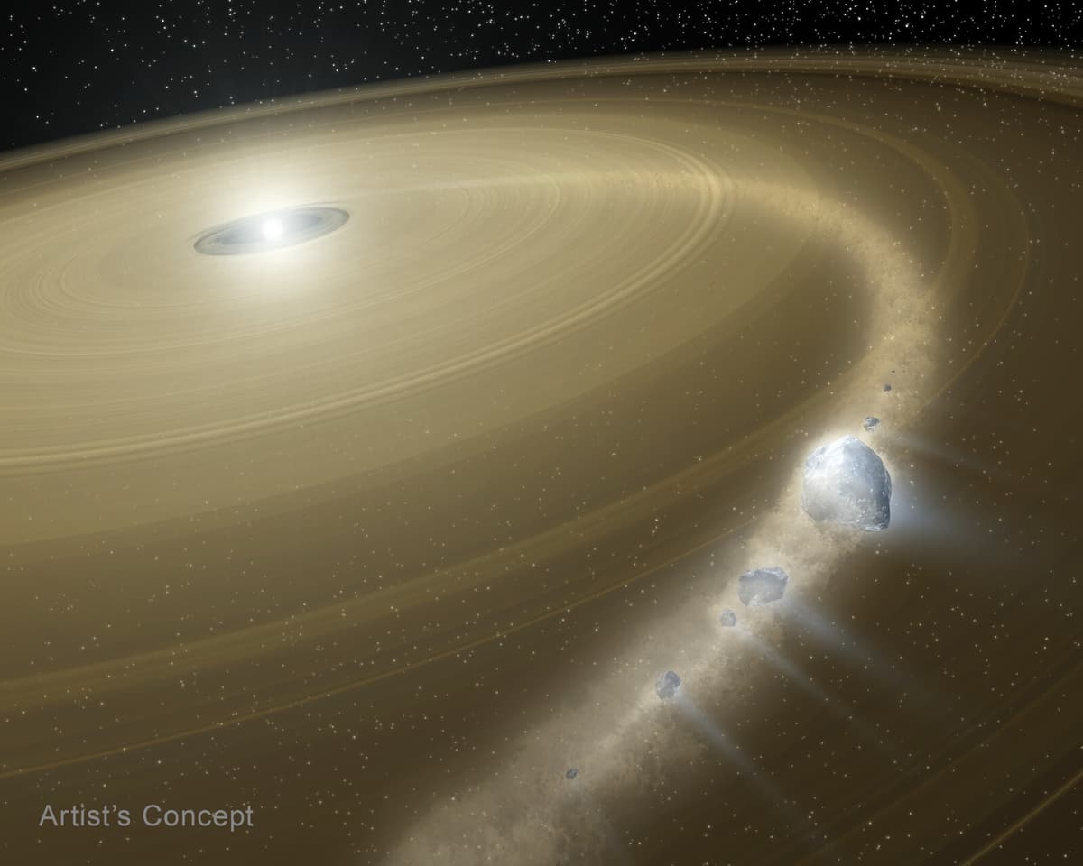 White Dwarf Consumes Pluto-like Planet Remnants 260 Light Years Away