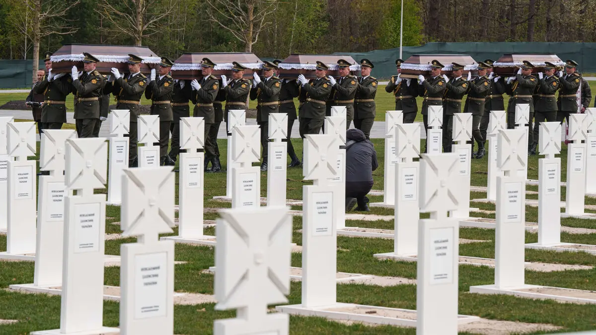 Unknown Ukrainian soldiers buried after years of waiting for identification