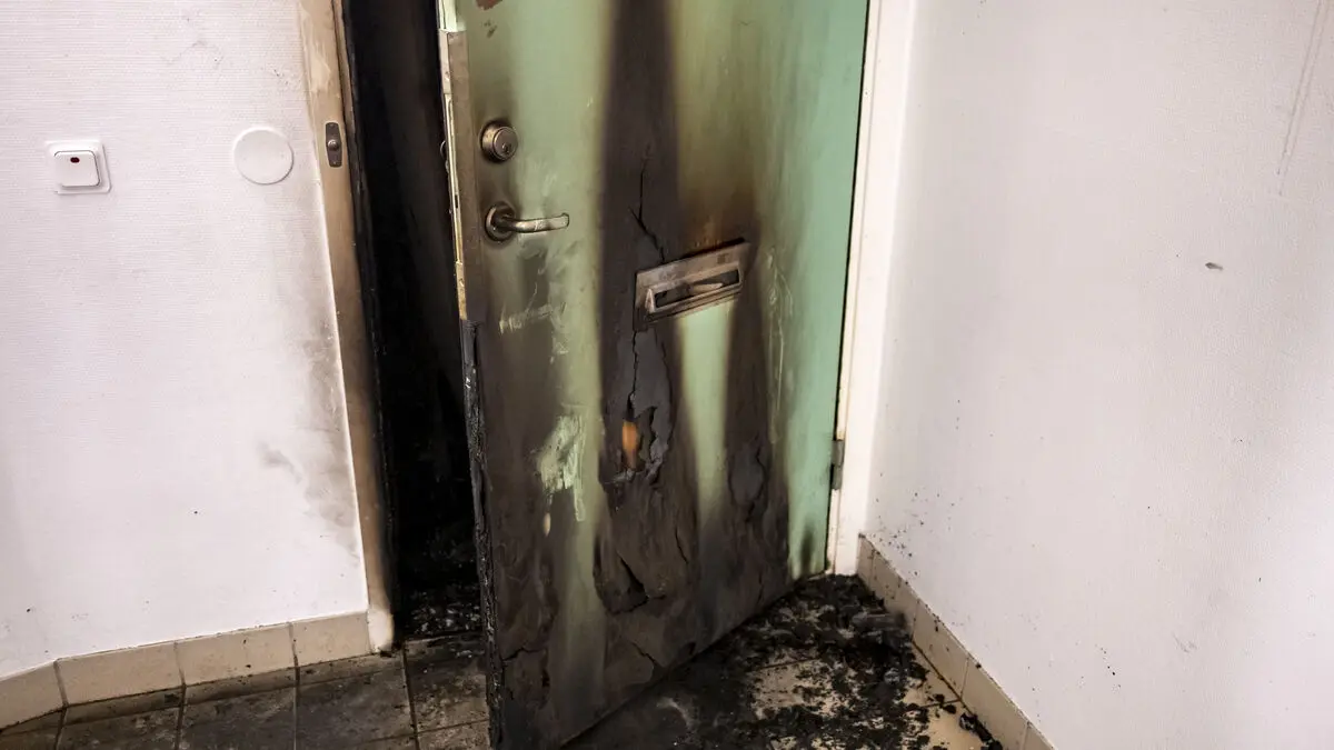 Apartment door blocked before fire attack in Helsingborg