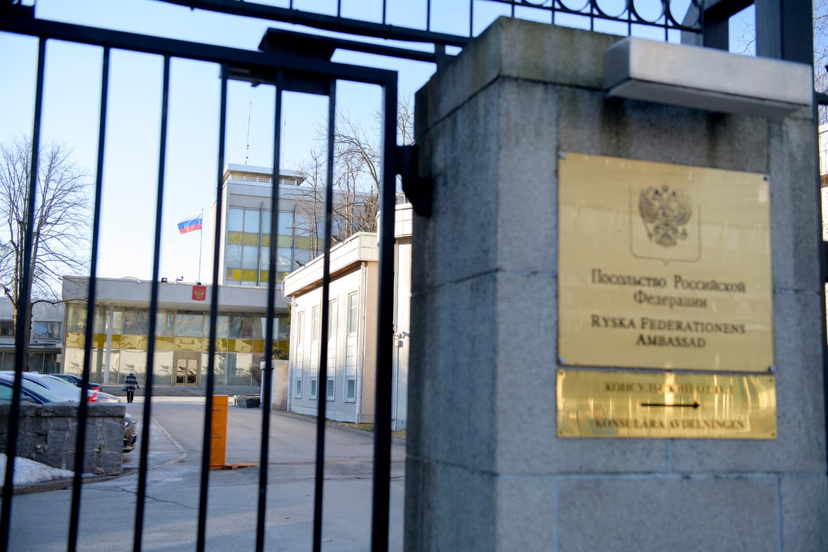 Drone Releases Color Over Russian Embassy in Stockholm