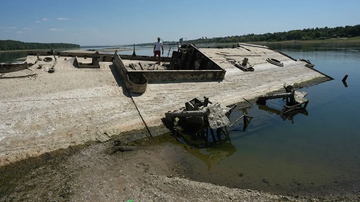 Danube drought exposes World War II German warship wrecks in Serbia-Romania border river