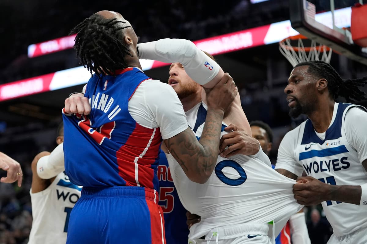 NBA Brawl Leads to Suspension of Five Players After Detroit-Minnesota Game