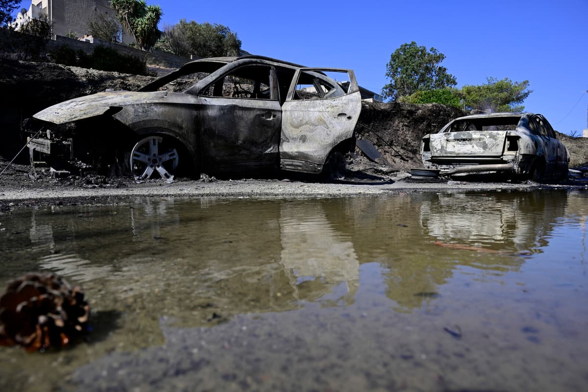Forest Fire Near Athens Continues as Firefighters Battle to Contain It