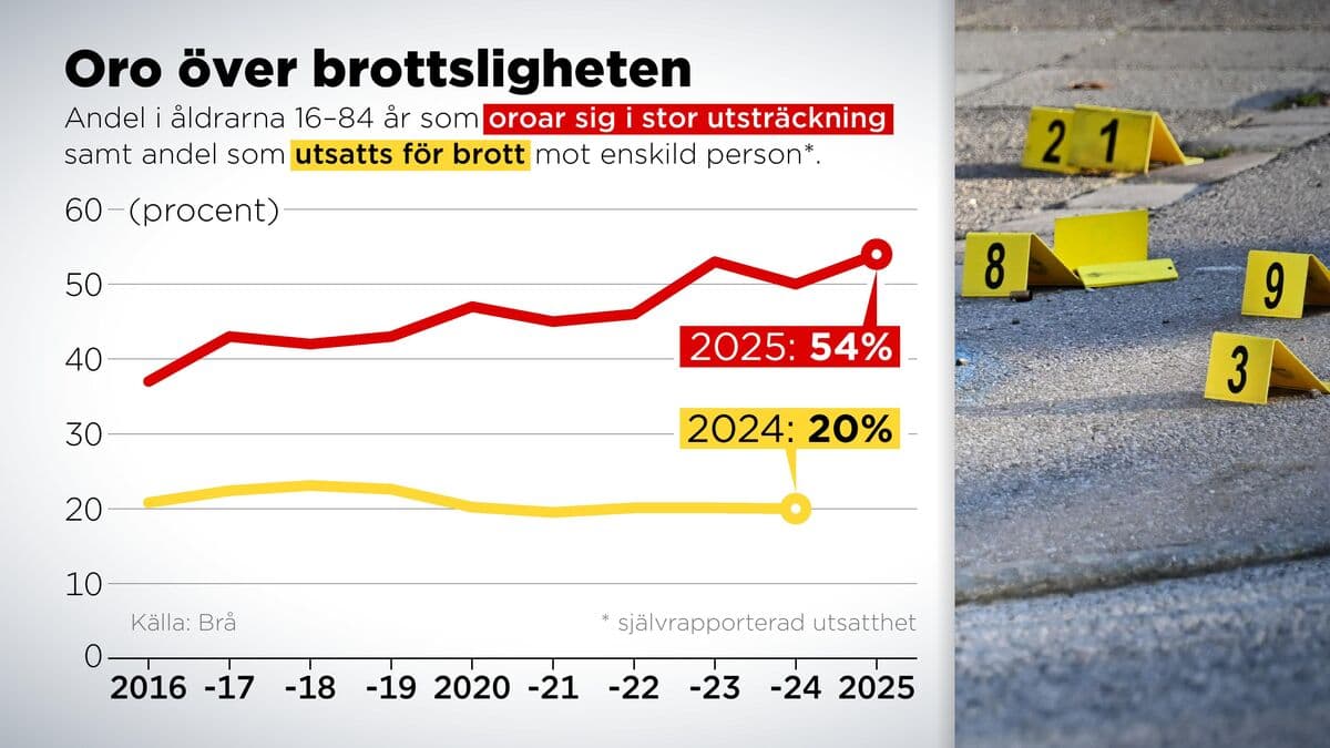 Swedes' Crime Concerns Rise Despite Stable Crime Exposure