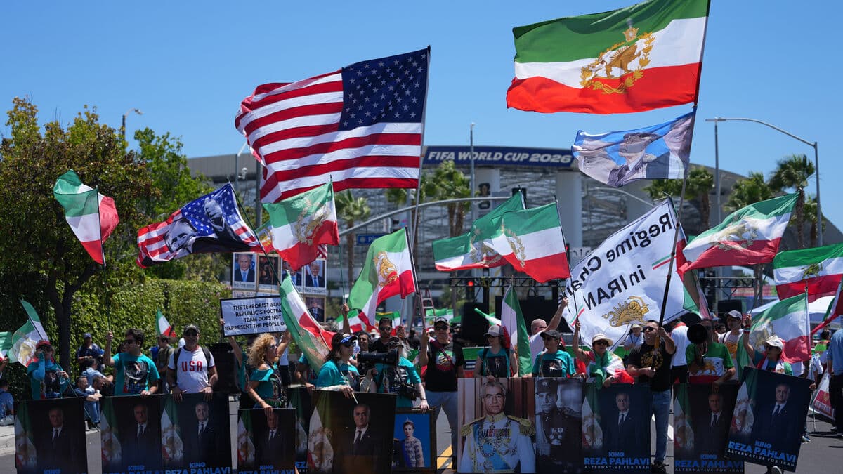 Demonstration ahead of Iran World Cup opener in Los Angeles