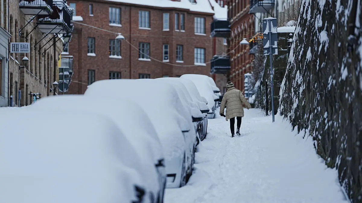 Snow flurry towards Gothenburg -