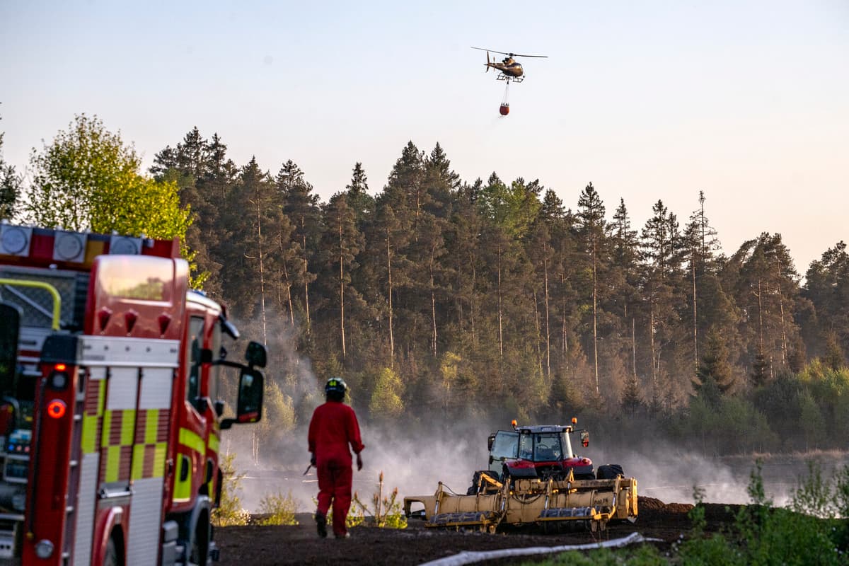Halland Wildfire Under Control as Firefighting Efforts Continue
