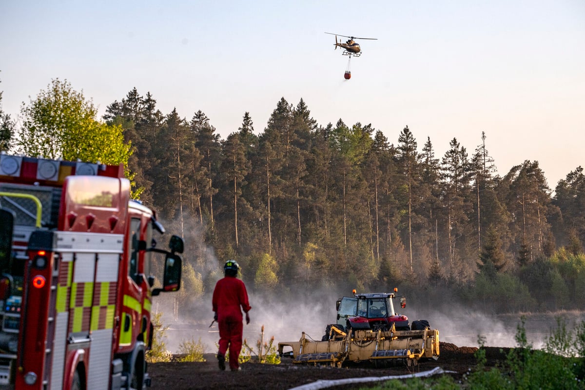 Halland Wildfire Under Control as Firefighting Efforts Continue