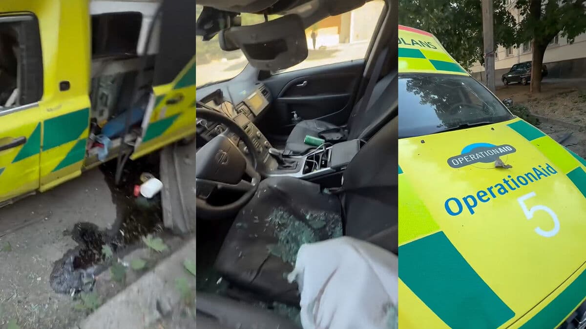 Swedish aid ambulance hit by Russian drone in Ukraine’s Kherson