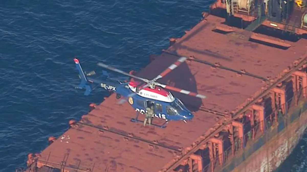 Sanctioned ship Caffa boarded in