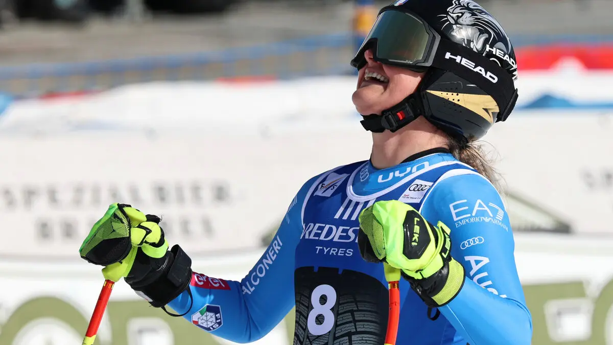 Laura Pirovano celebrates first Alpine World Cup downhill victory in Val di Fassa