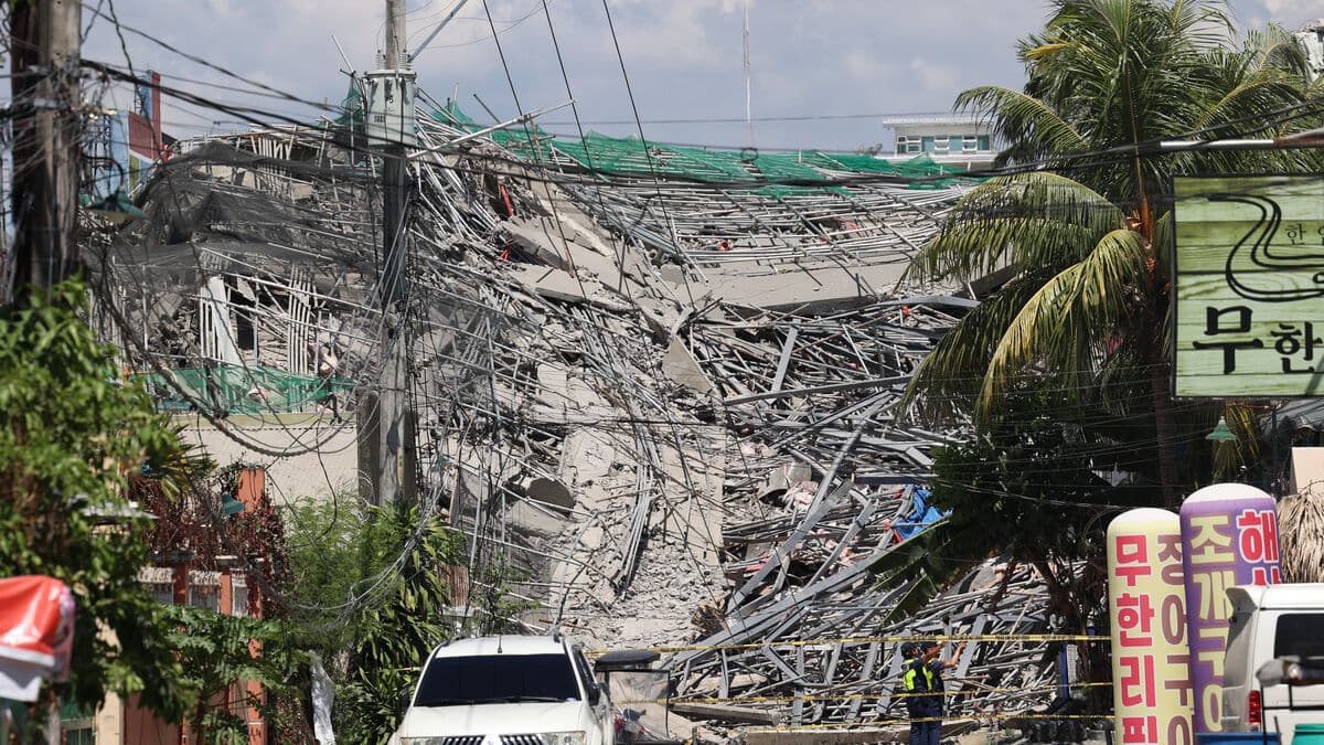 Workers missing after nine-story building collapse in the Philippines
