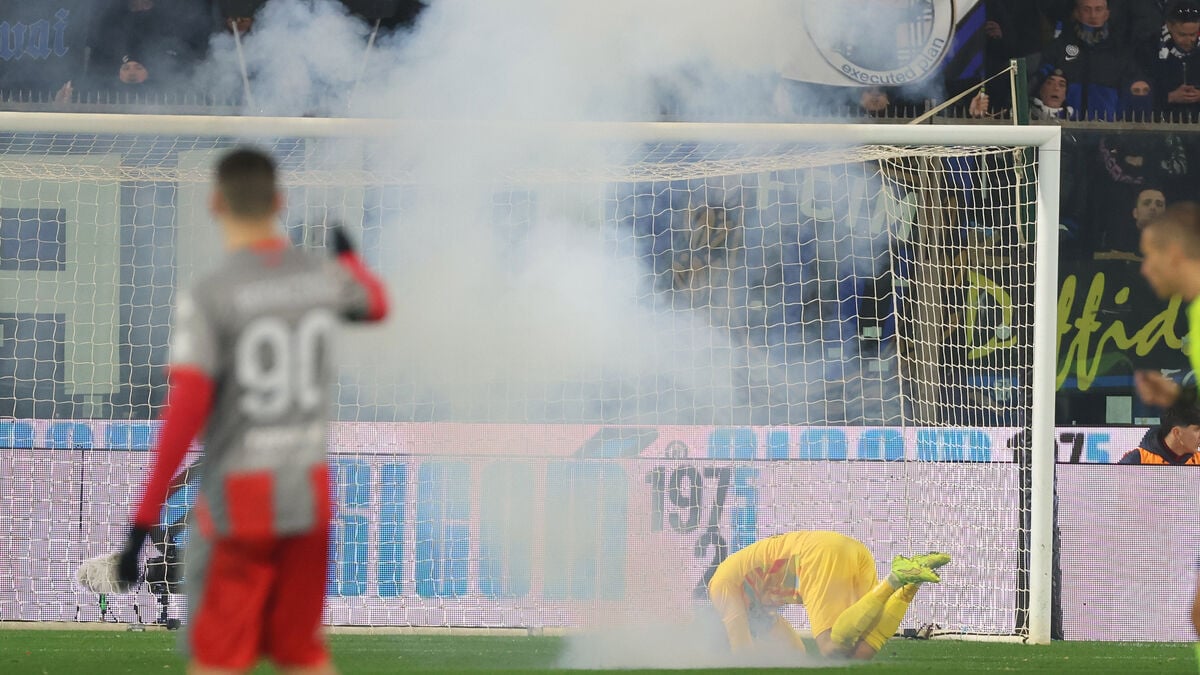 Inter supporter threw a flare, burned himself and was arrested in hospital