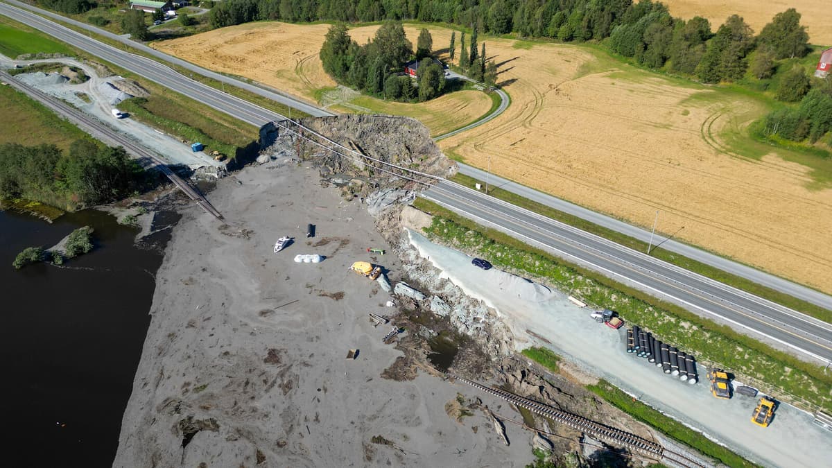 Ground Stabilized After E6 Landslide Near Trondheim