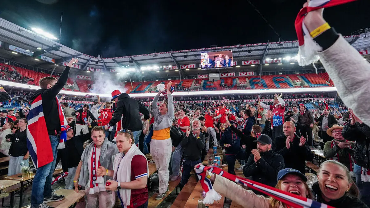 Wild Norwegian World Cup celebration - the ground shook