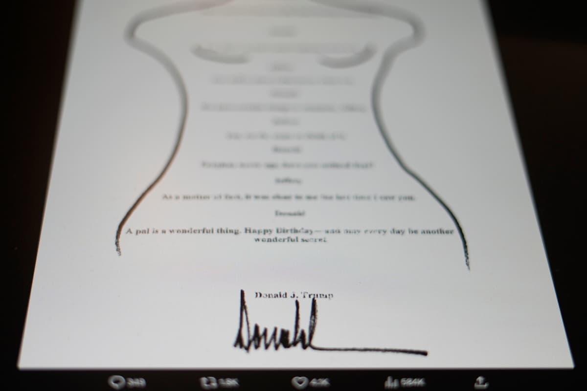 White House Denies Trump's Signature on Epstein Birthday Card Sketch