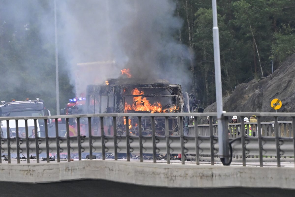 Two Killed in Gas Bus and Car Crash Near Stockholm