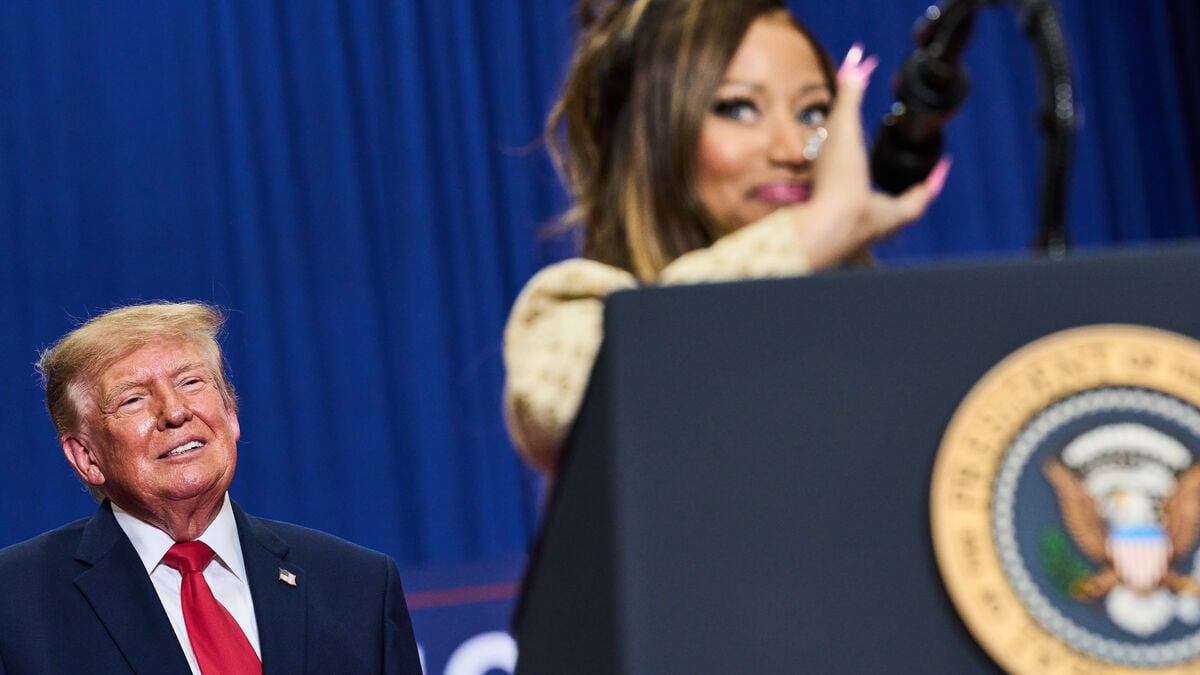 Nicki Minaj Joins Trump at Michigan Rally to Back Republican Mike Rogers